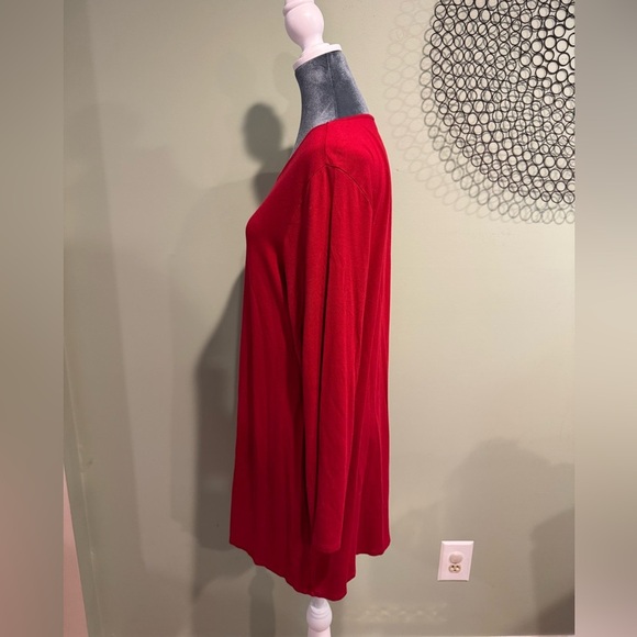 J Jill Red Long Sleeve 30” Tunic - Picture 2 of 5